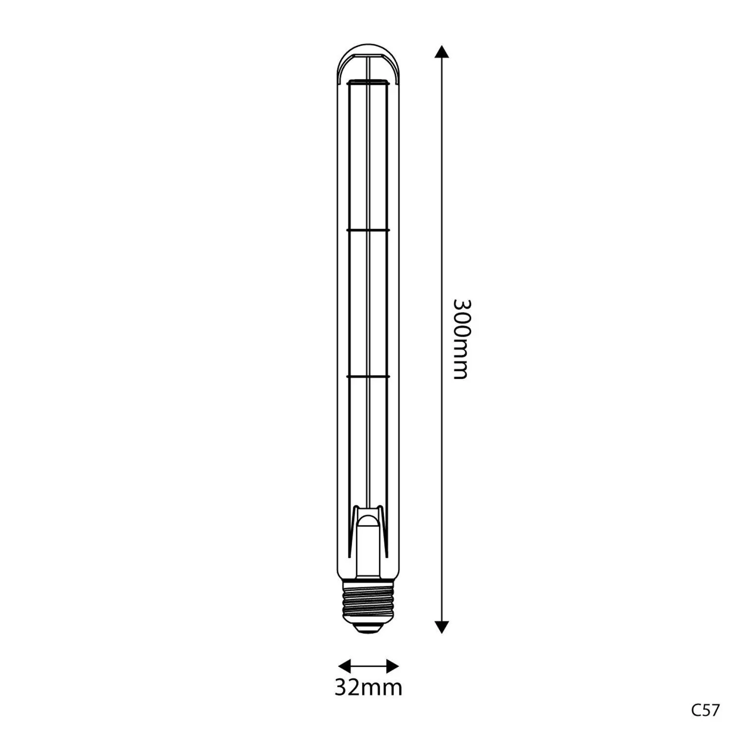 LED Gouden LED Carbon filament lamp C57 Cage T32X300 7W E27 Dimbaar 2700K