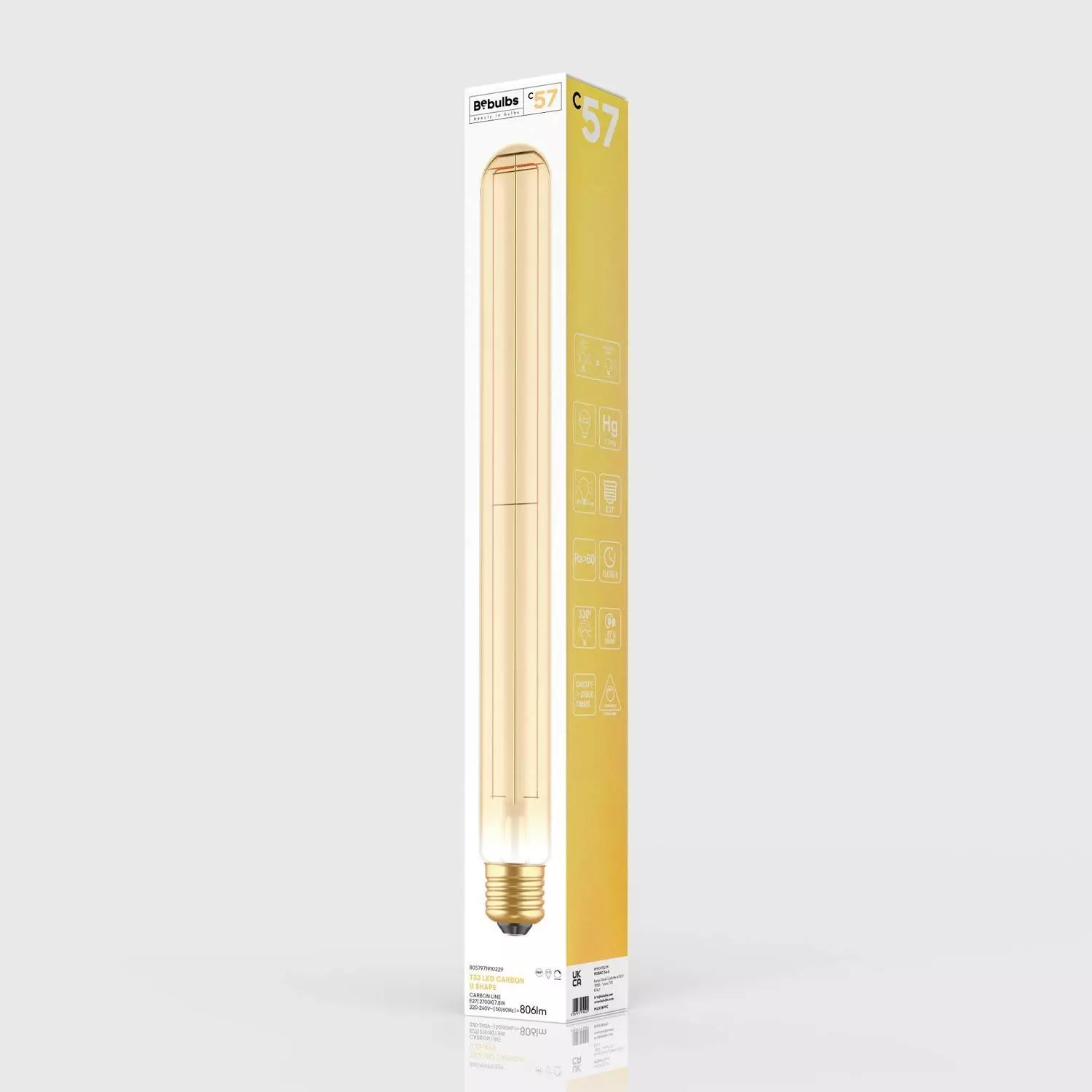 LED Gouden LED Carbon filament lamp C57 Cage T32X300 7W E27 Dimbaar 2700K