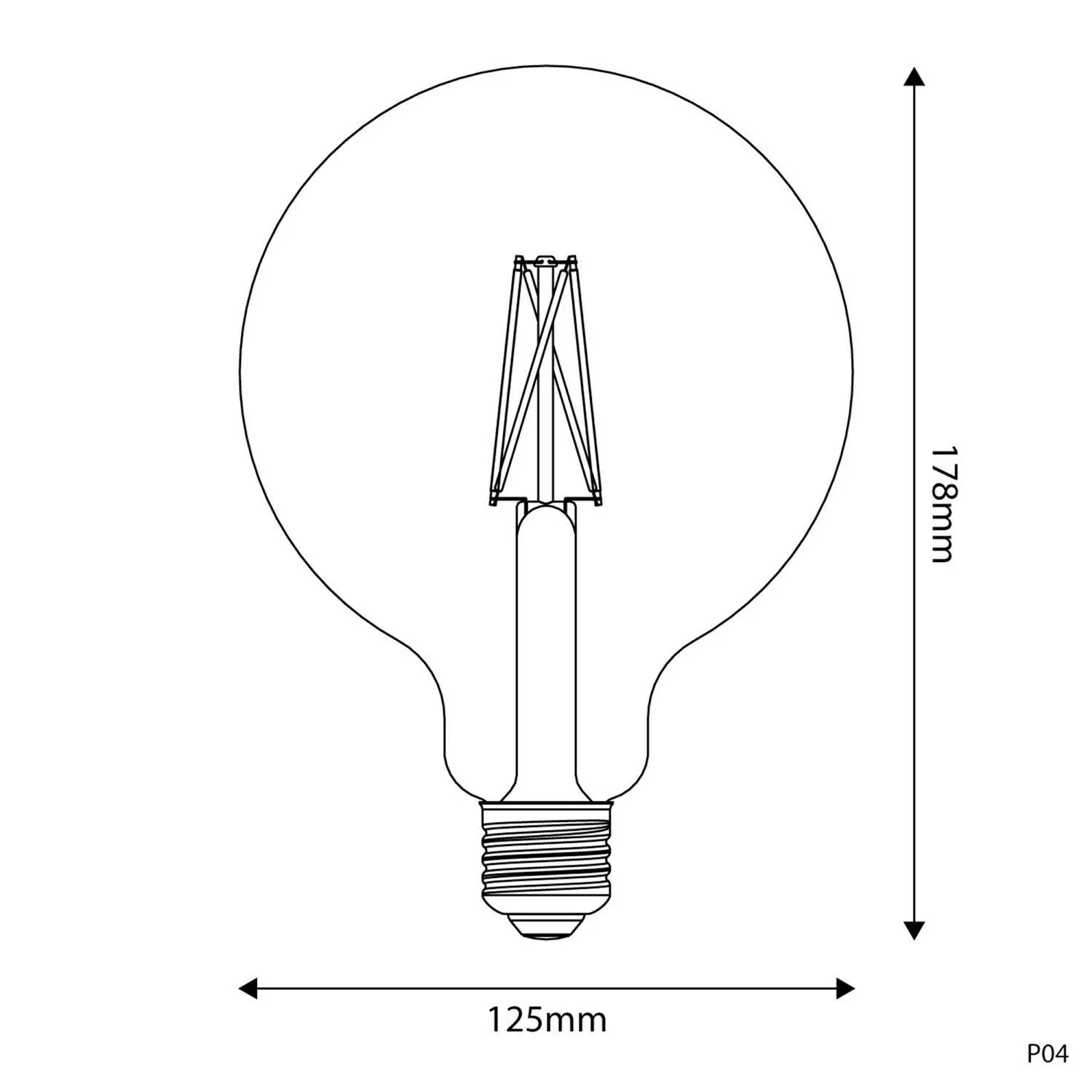 LED lamp E27 CRI 95 G125 7W 2700K Dimbaar - P04