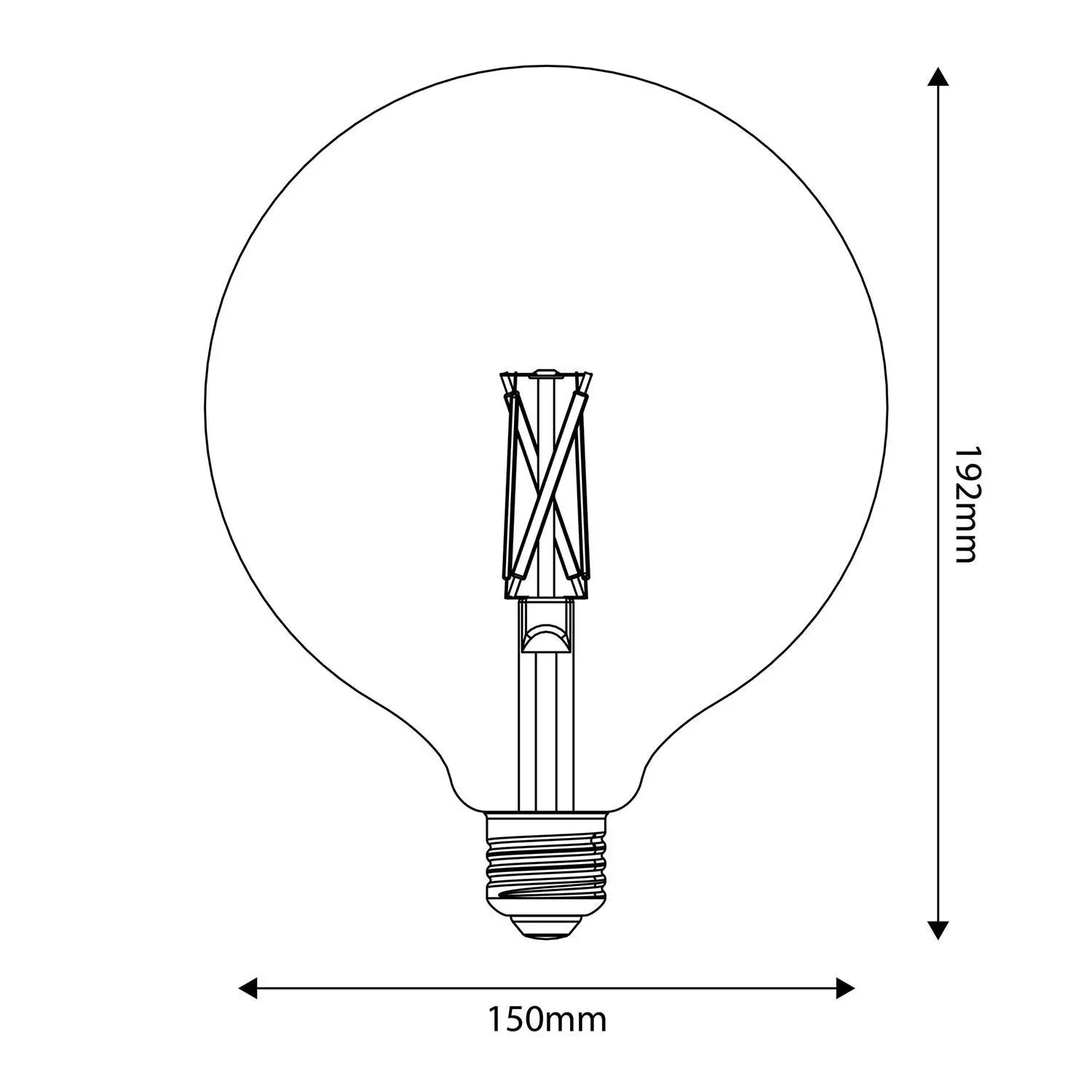 LED lamp E27 CRI 95 G150 7W 2700K Dimbaar - P05