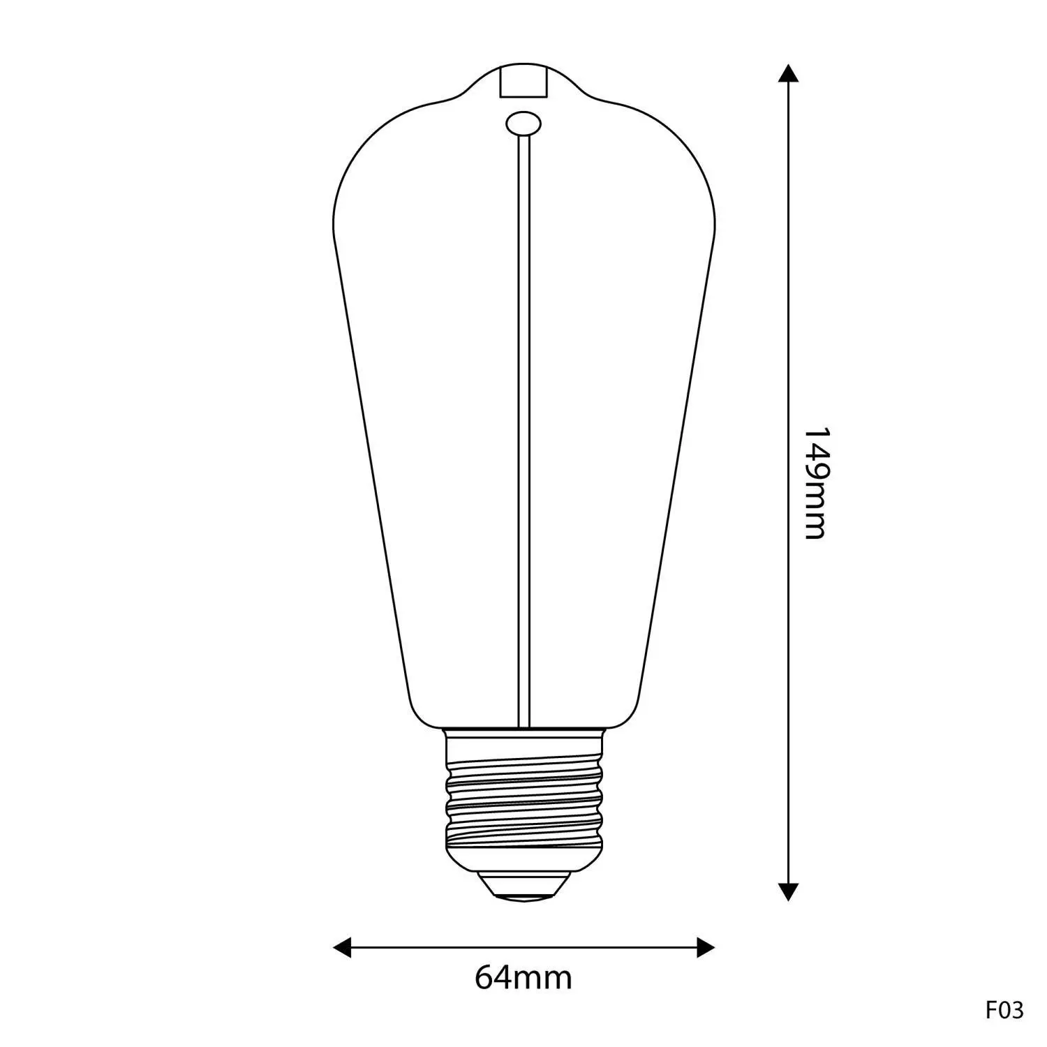 LED Smoky Magnetische Lichtbron Deco Lijn Edison ST64 2,2W 60Lm E27 1800K - F03