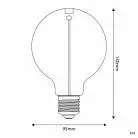 LED Smoky Magnetische Lichtbron Deco Lijn Bol G95 2,2W 60Lm E27 1800K - F04