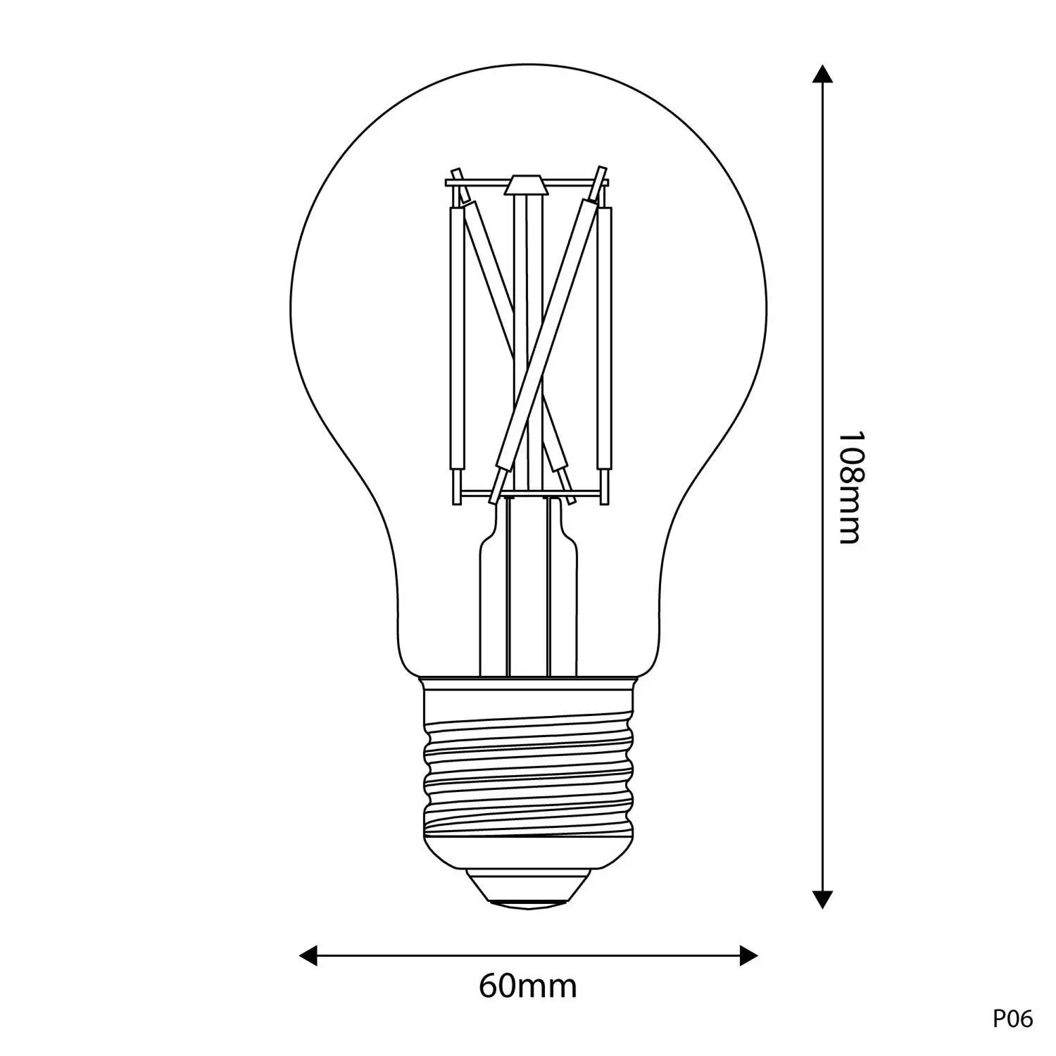 LED lamp porseleinen effect CRI 95 A60 7W 640Lm E27 2700K Dimbaar - P06