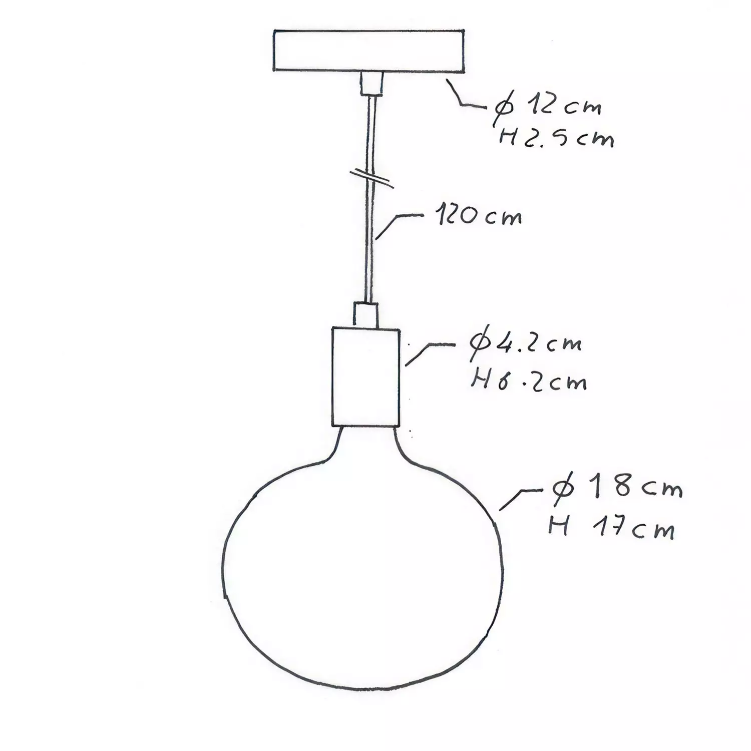 Hanglamp vervaardigd in Italië met textielkabel en gecontrasteerde metalen afwerking