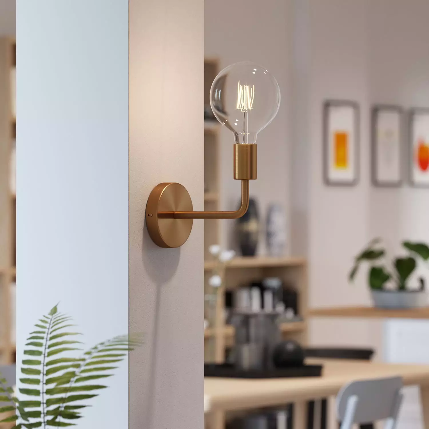 Fermaluce Metal, metalen wandlamp met gebogen arm