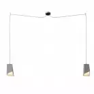 Spider - 2 lichts-meervoudige hanglamp, Made in Italy, compleet met strijkijzersnoer en betonnen lampenkap