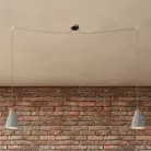 Spider - 2 lichts-meervoudige hanglamp, Made in Italy, compleet met strijkijzersnoer en betonnen lampenkap