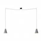 Spider - 2 lichts-meervoudige hanglamp, Made in Italy, compleet met strijkijzersnoer en betonnen lampenkap