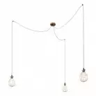 Spider - 3 lichts-meervoudige hanglamp, Made in Italy, compleet met strijkijzersnoer en Druppel-lampenkap