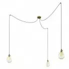 Spider - 3 lichts-meervoudige hanglamp, Made in Italy, compleet met strijkijzersnoer en Druppel-lampenkap