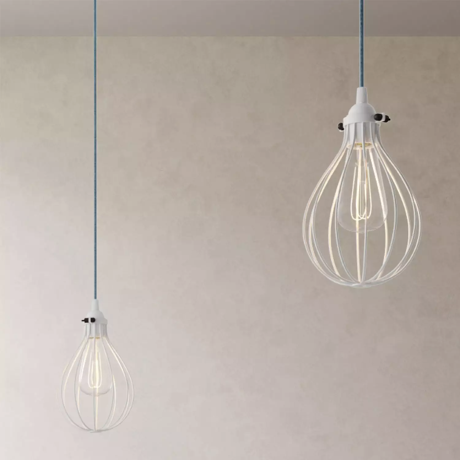 Spider - 3 lichts-meervoudige hanglamp, Made in Italy, compleet met strijkijzersnoer en Druppel-lampenkap