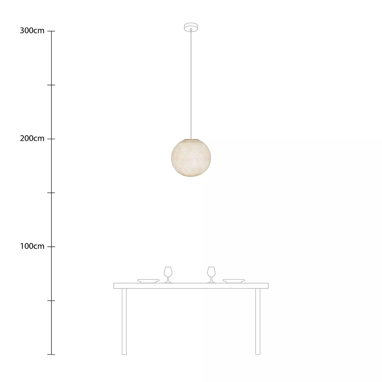 Hanglamp met handgemaakte Sphere Lampenkap