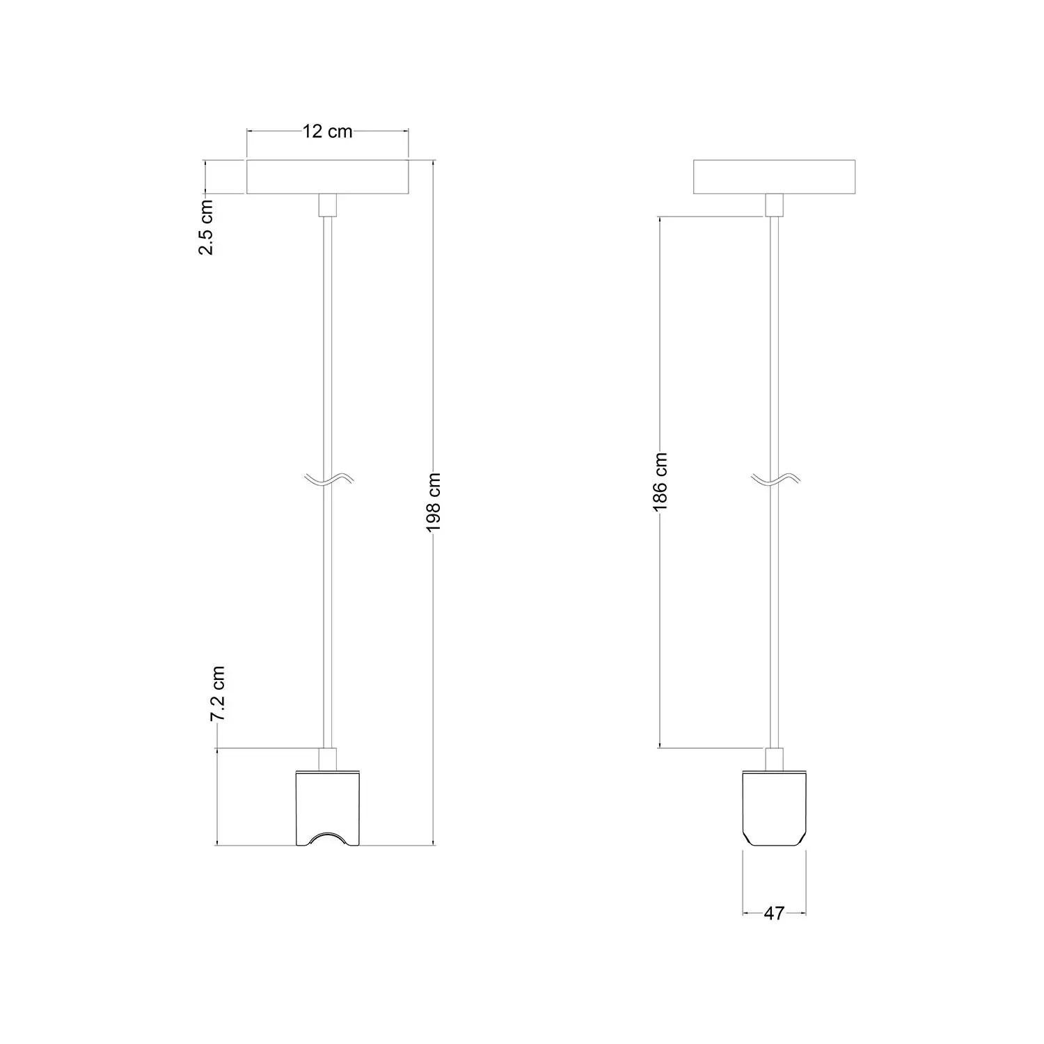 Esse14 hanglamp met S14d fitting