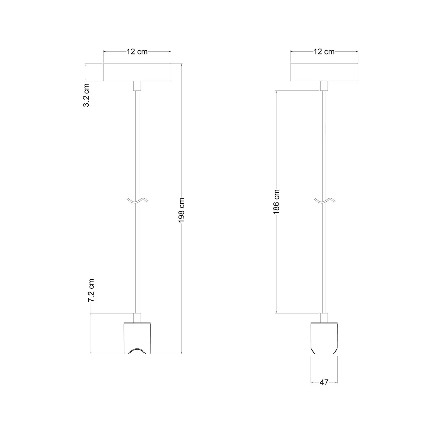 Esse14 hanglamp met S14d fitting