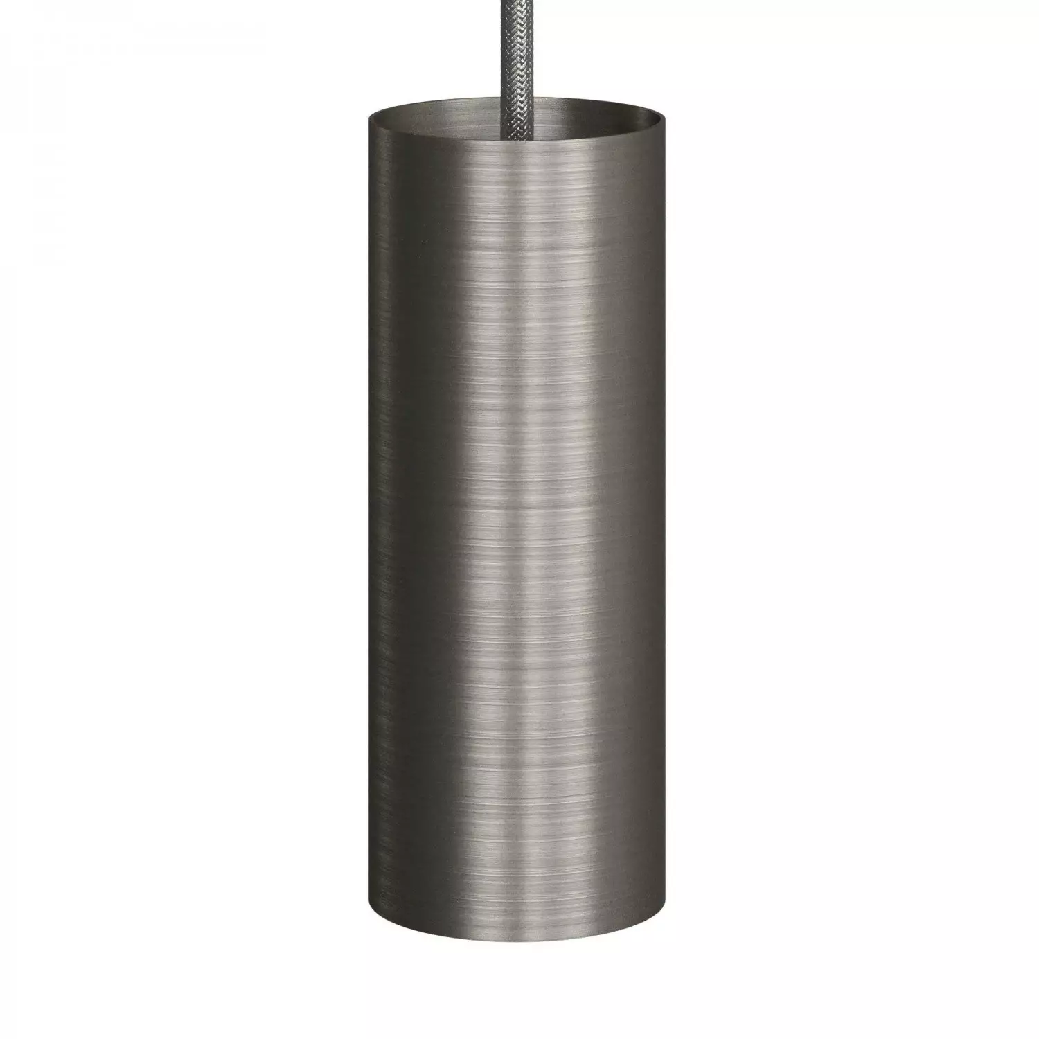 Hanglamp  met textiel kabel, Tub-E14 lampenkap en metalen afwerking