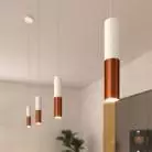 Hanglamp compleet met strijkijzersnoer en dubbele Tub-E14 lampenkap