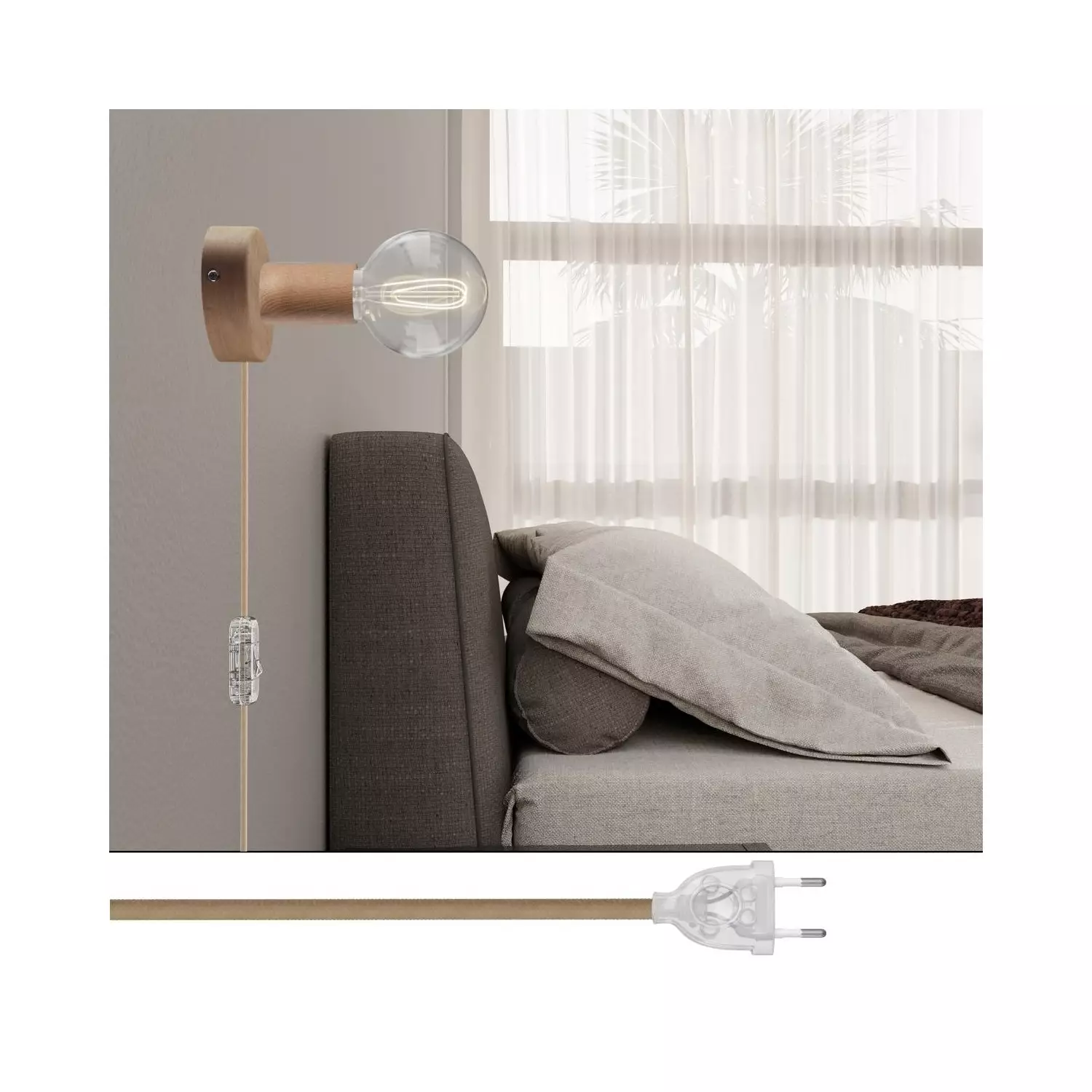 Spostaluce houten lamp