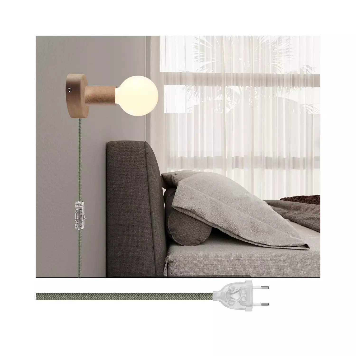 Spostaluce houten lamp