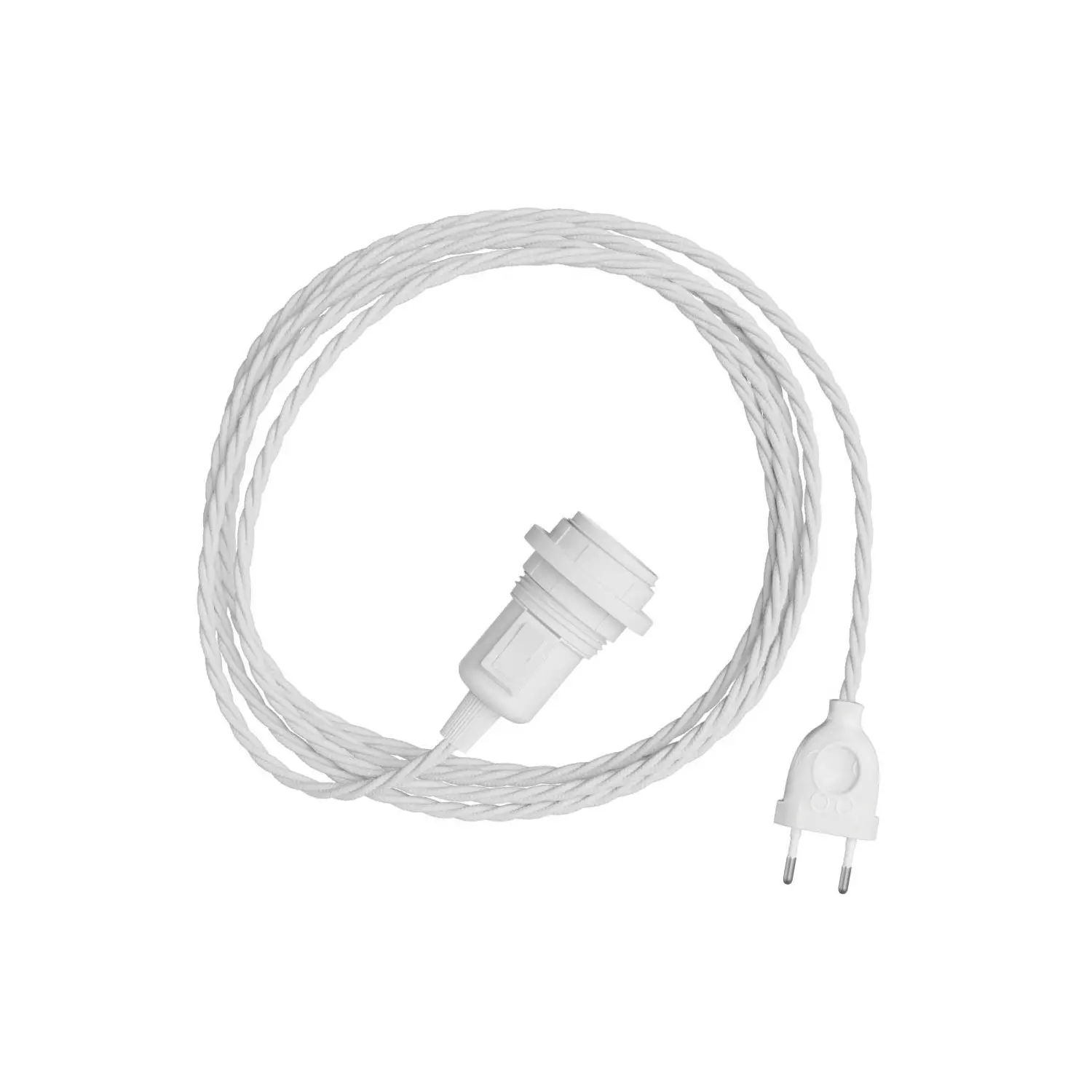 Snake Twisted Plug-in lamp met gedraaide textielkabel incl. lamphouder voor lampenkap