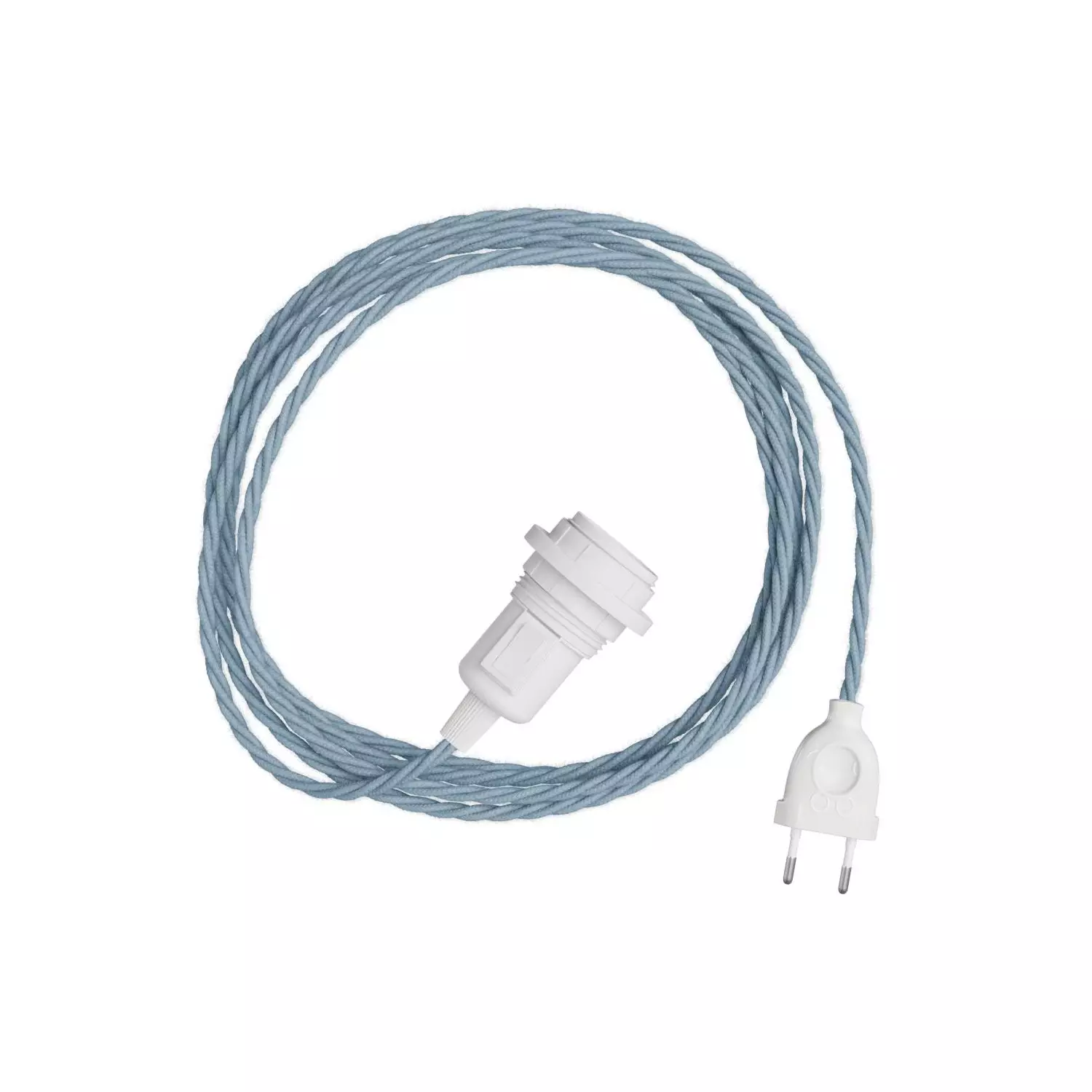 Snake Twisted Plug-in lamp met gedraaide textielkabel incl. lamphouder voor lampenkap