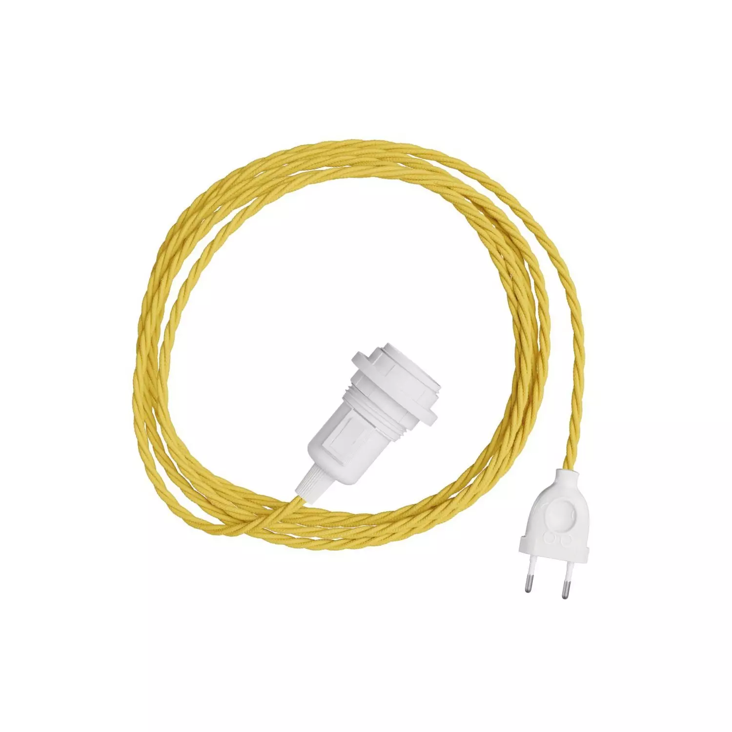 Snake Twisted Plug-in lamp met gedraaide textielkabel incl. lamphouder voor lampenkap