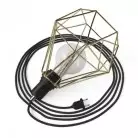 Table Snake - Plug-in lamp with cage Diamond lampshade and 2 pole plug