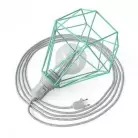 Table Snake - Plug-in lamp with cage Diamond lampshade and 2 pole plug