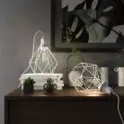 Table Snake - Plug-in lamp with cage Diamond lampshade and 2 pole plug