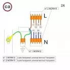 WAGO verbindingskit compatibel met 2x kabel voor 4-gaats Aansluitkap