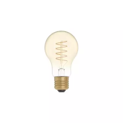 LED Gouden LED Carbon Filament lamp C03 Gebogen Spiraal Filament Drop A60 4W E27 Dimbaar 1800K