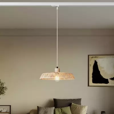 Track lamp met raffia lampenkap Moorea