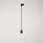 Hanglamp met transparante kegelvormige Ghost lamp voor rails