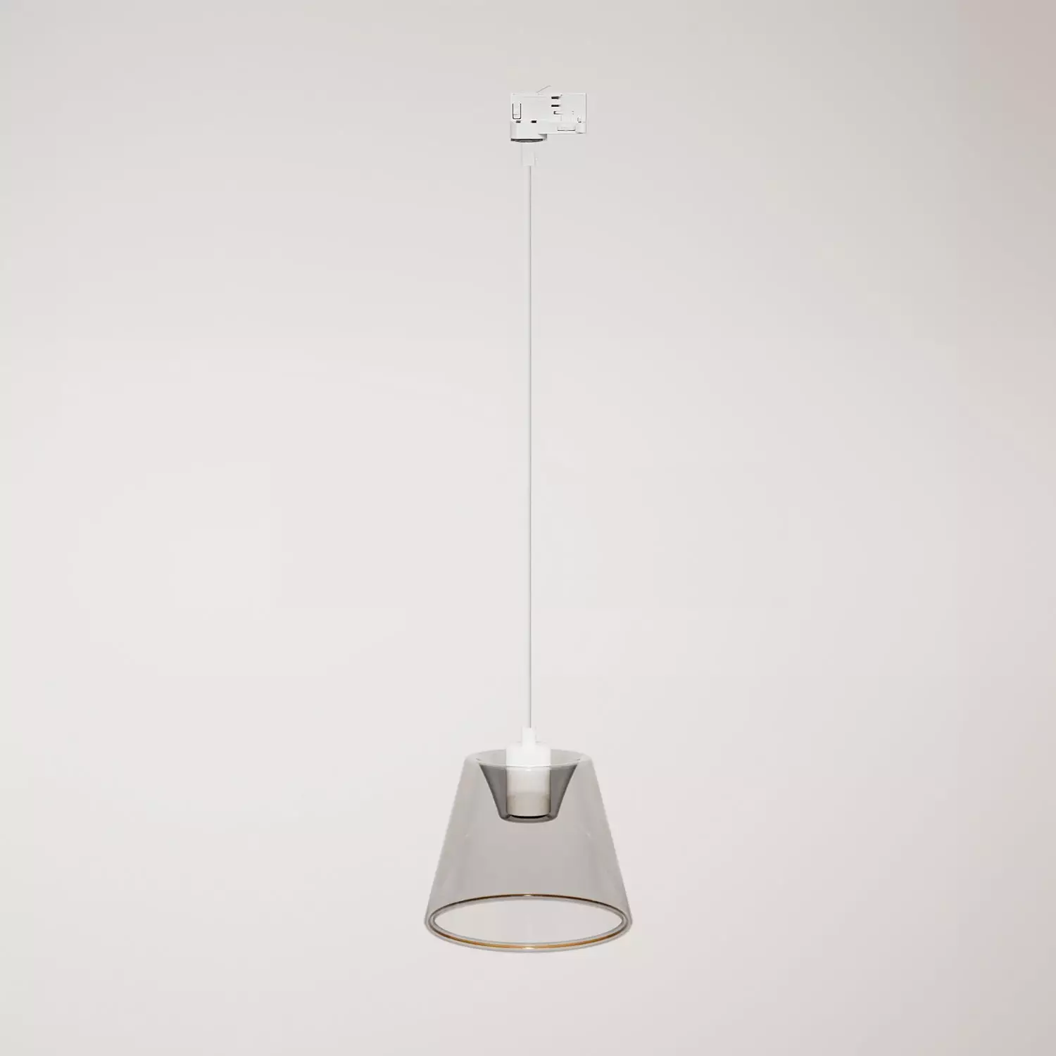 Hanglamp voor rails met smoky kegelvormige Ghost lamp