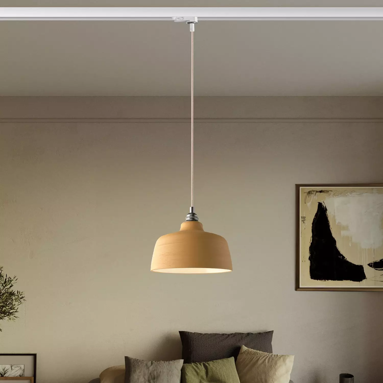 Hanglamp met Coppa kap en railadapter