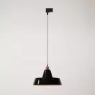 Industriële keramische hanglamp met track lampenkap