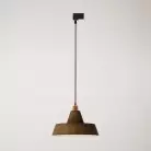 Industriële keramische hanglamp met track lampenkap