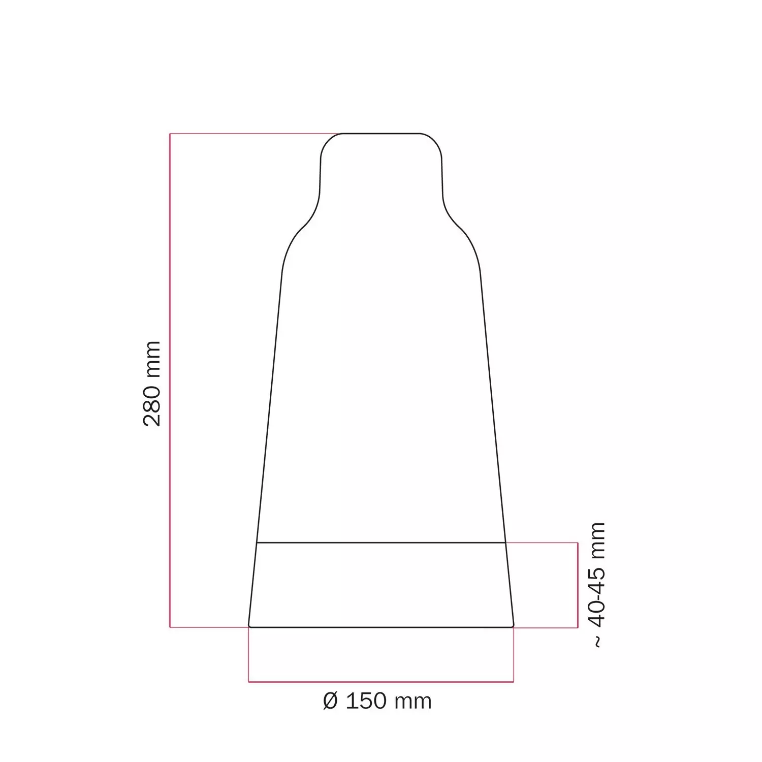 Tweekleurige keramische Bottiglia lampenkap, Materia collectie - Made in Italy