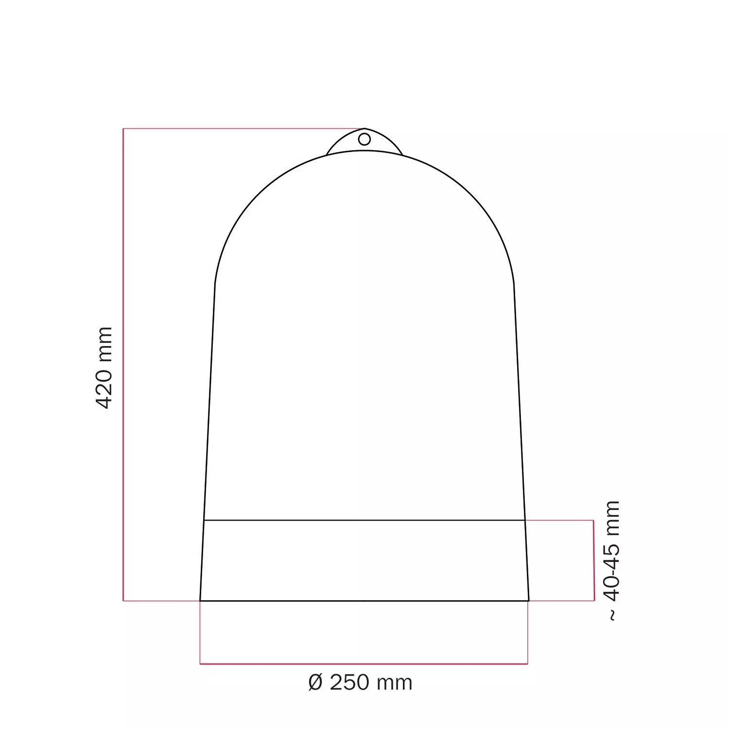 Campana XL tweekleurige lampenkap van keramiek, Materia collectie - Made in Italy