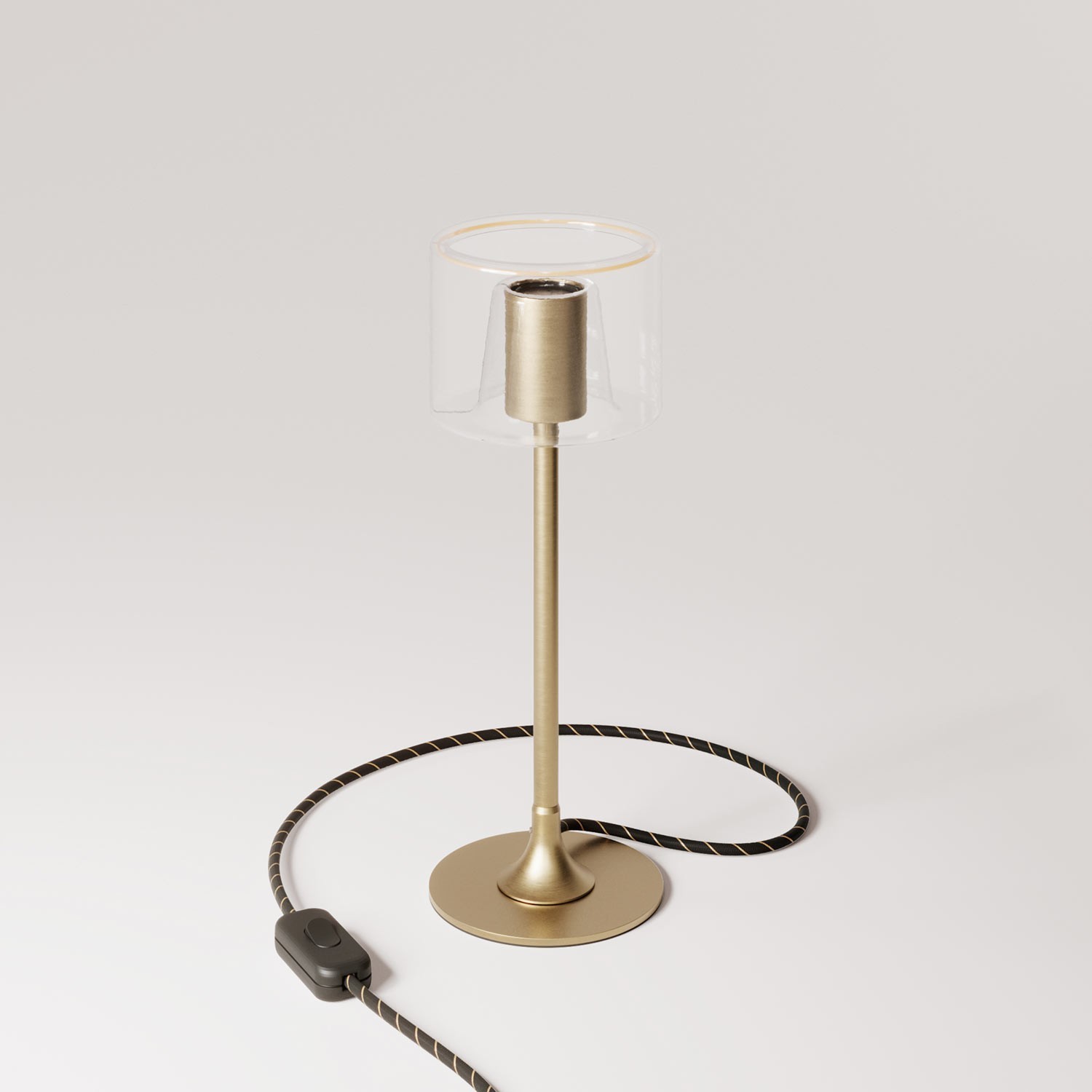 MAG-Y tafellamp met ronde metalen voet en transparante Ghost lamp