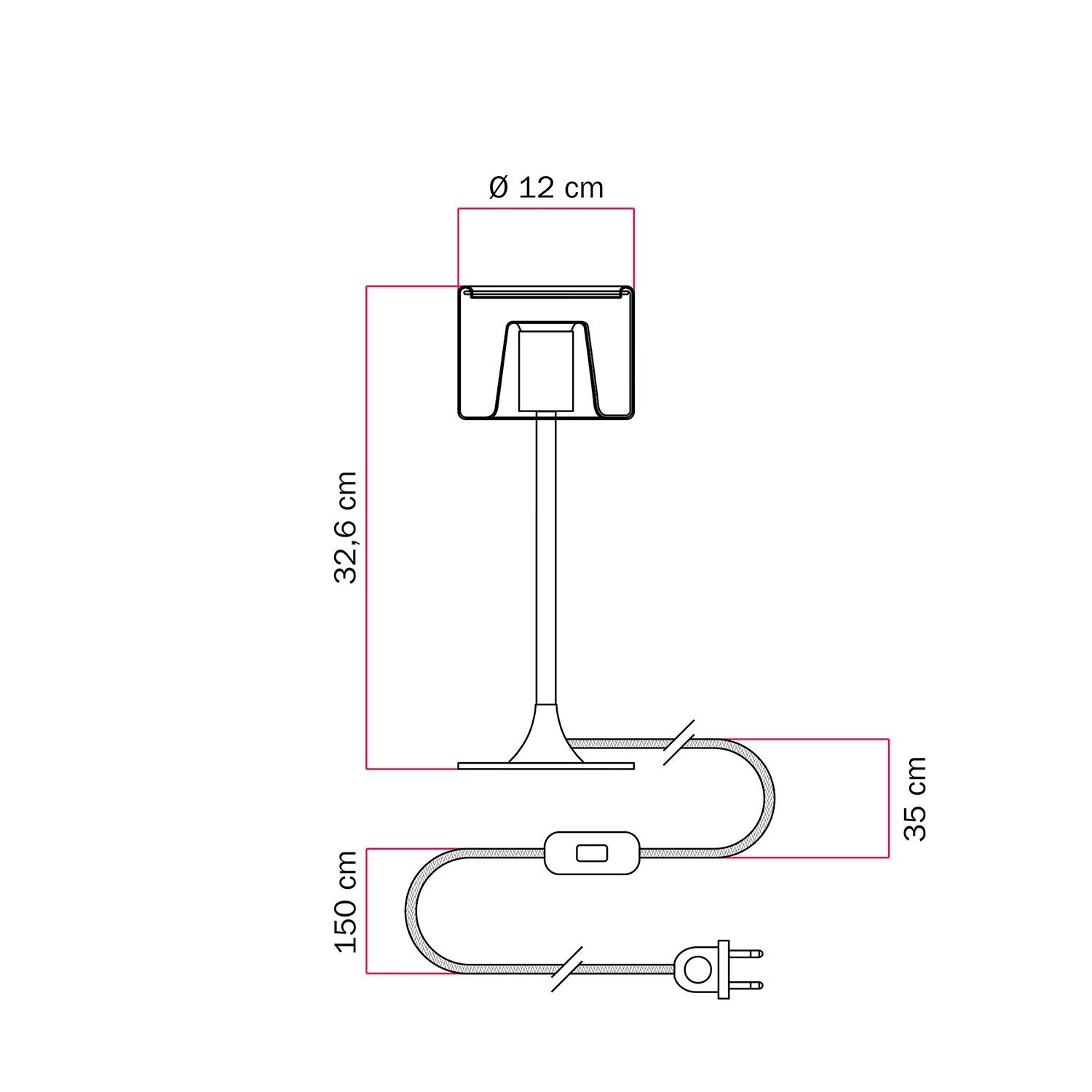 MAG-Y tafellamp met ronde metalen voet en transparante Ghost lamp