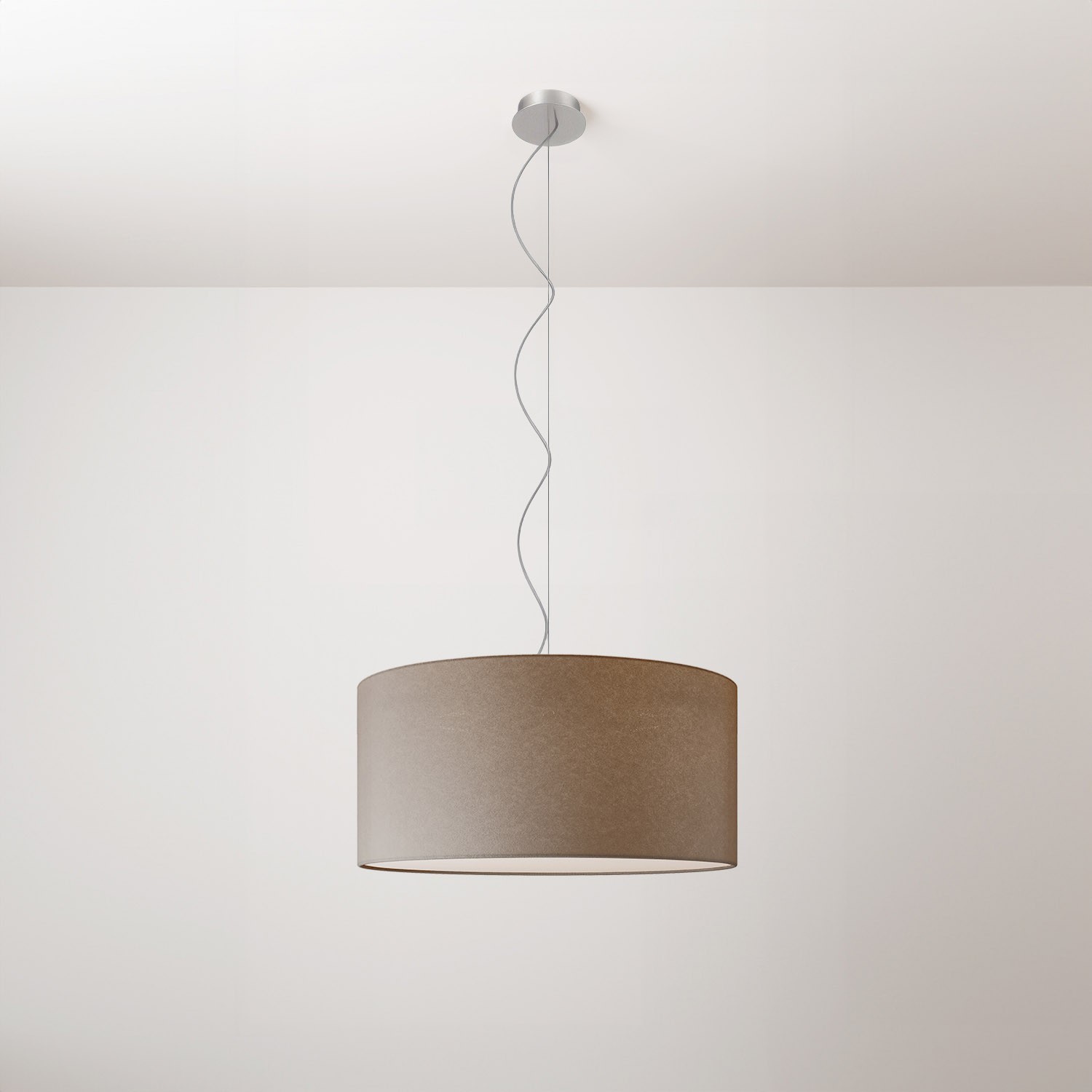 Cilindro Medium stoffen hanglamp met lampenkap - Made in Italy