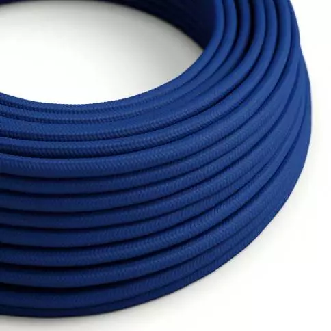 Ronde flexibele electriciteit textielkabel van viscose. RM12 - blauw