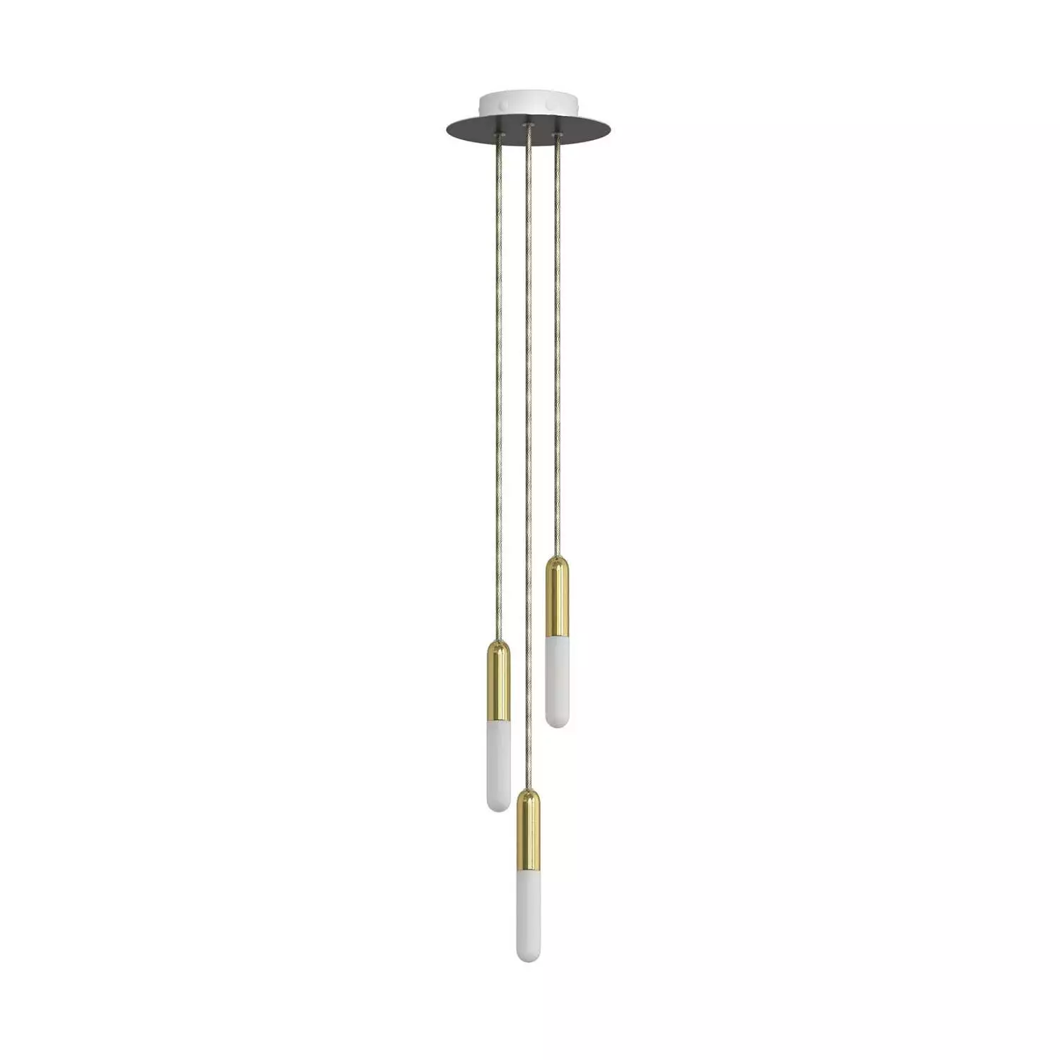 Made in Italy suspension with 3 pendants complete with bulbs, P-Light, and 200 mm Rose-One