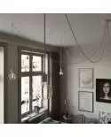 Spider - Suspension with 6 pendants Made in Italy complete with bulbs, fabric cable, and metal finishes