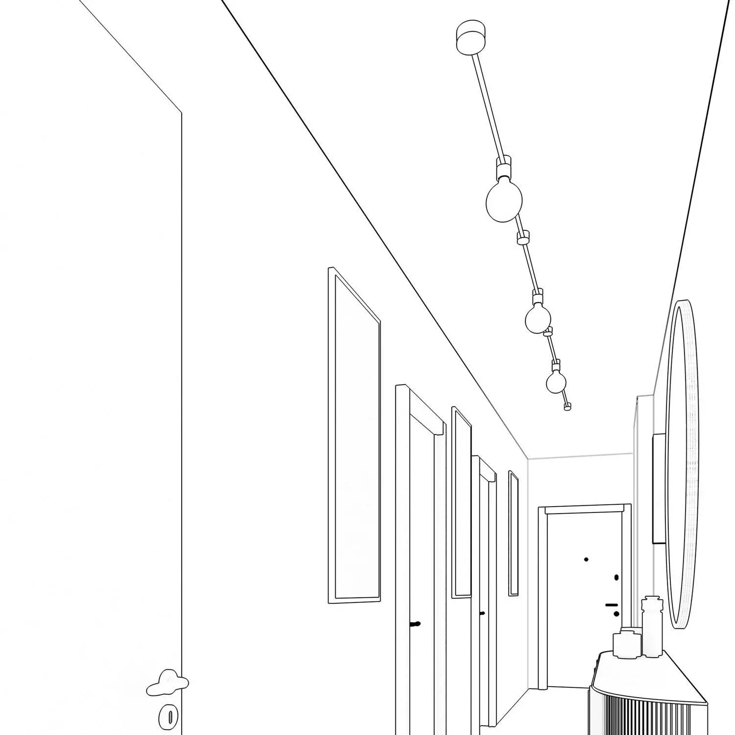 Filé Linear kit systeem - met 5 m. prikkabel voor lichtsnoer en 7 componenten van wit gelakt hout voor binnenruimtes.