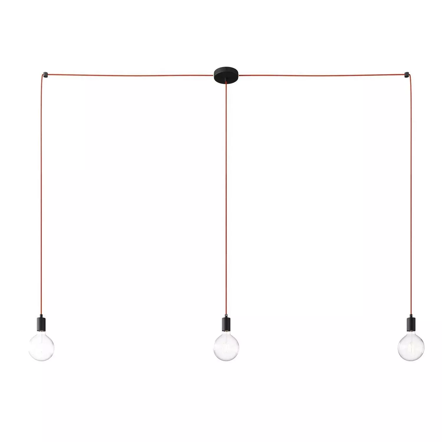 Spider - 3 lichts-meervoudige hanglamp, Made in Italy, compleet met strijkijzersnoer en metalen afwerkingen