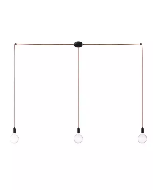 Spider - 3 lichts-meervoudige hanglamp, Made in Italy, compleet met strijkijzersnoer en metalen afwerkingen