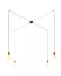 Spider - 4 lichts-meervoudige hanglamp, Made in Italy, compleet met strijkijzersnoer en metalen afwerking