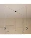 Spider - 4 lichts-meervoudige hanglamp, Made in Italy, compleet met strijkijzersnoer en metalen afwerking