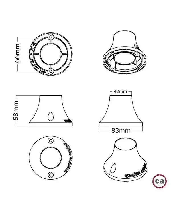 Fermaluce, metalen wand- of plafondlamp